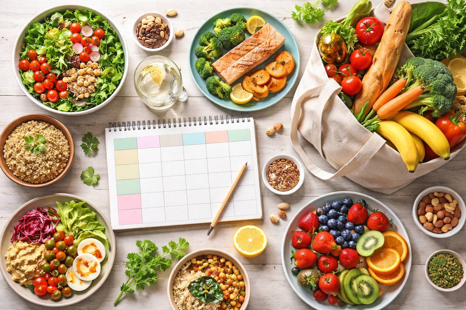 Plan de menús saludables para toda la semana con lista de la compra incluida